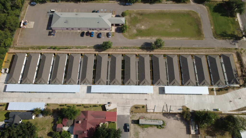 overhead view of homes in the palmira development in alamo, tx