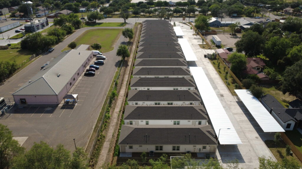 aerial view of homes in the palmira development in alamo, tx