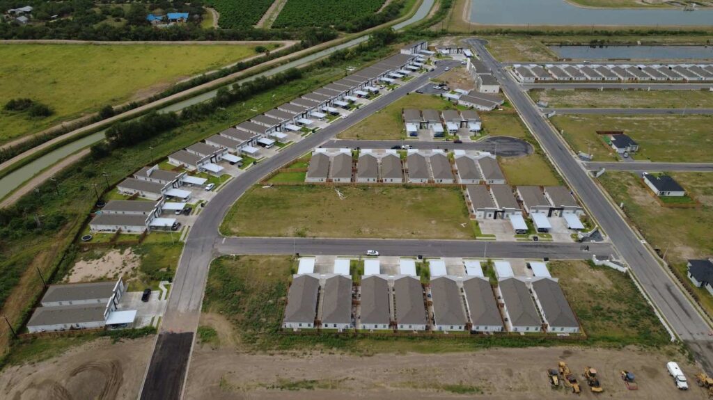 Aerial view of homes in the El Dorado Subdivision in Edinburg, Texas