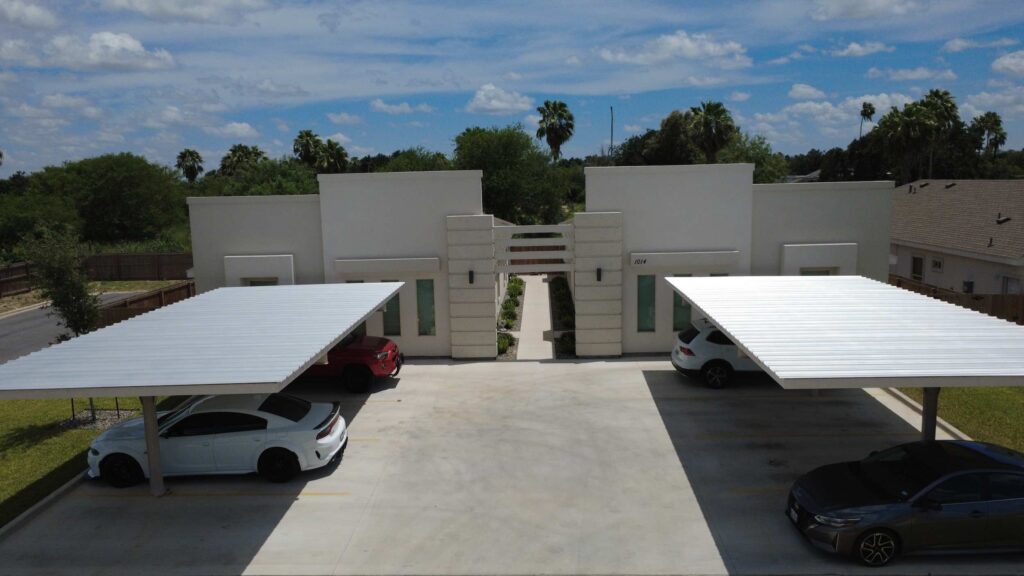 Front view of fourplex in the Dawson Estates Fourplex in Mercedes Texas