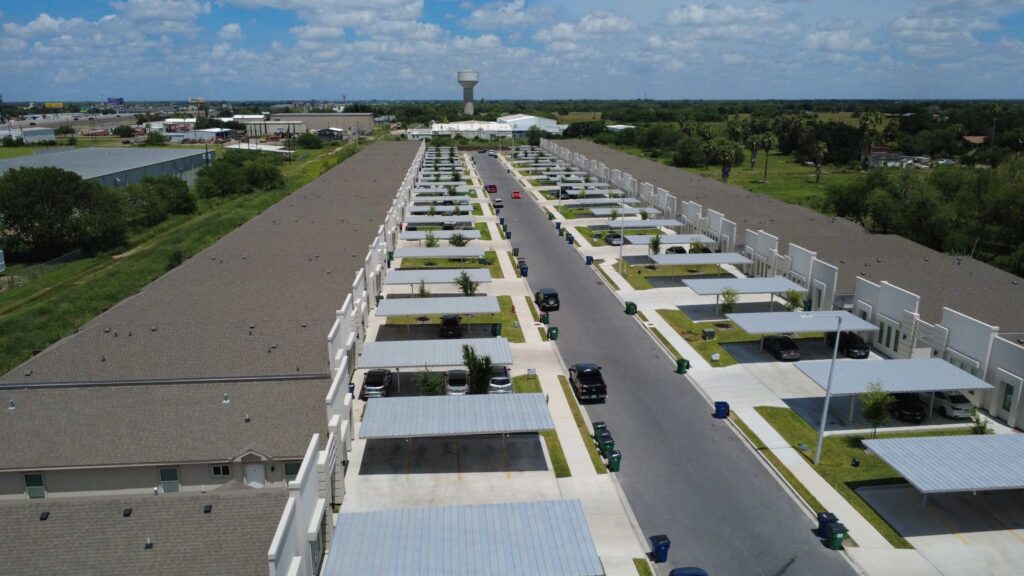 Aerial view of homes in the Dawson Estates Fourplex in Mercedes Texas