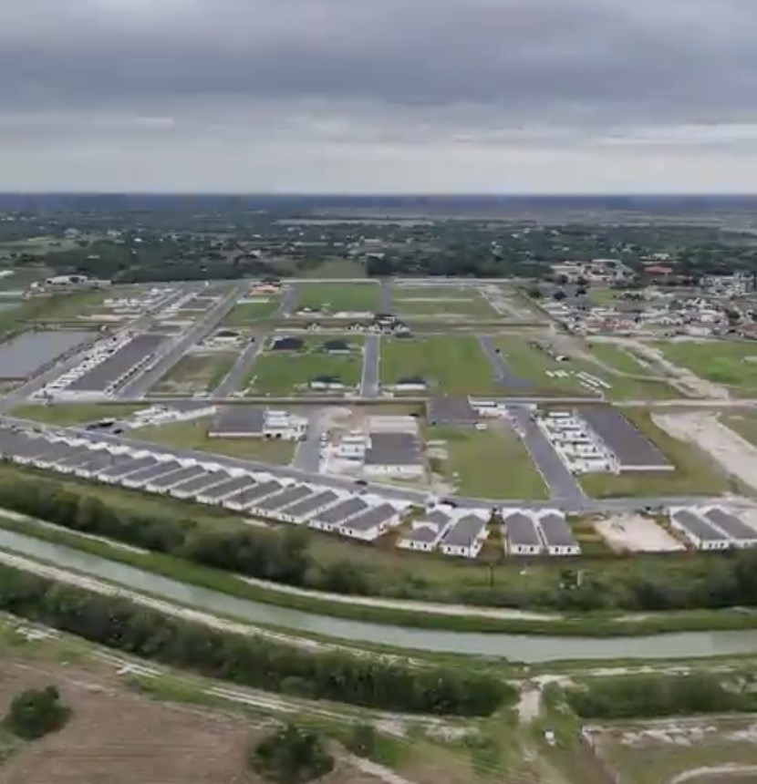 Aerial view of homes in the El Dorado Subdivision in Edinburg, Texas