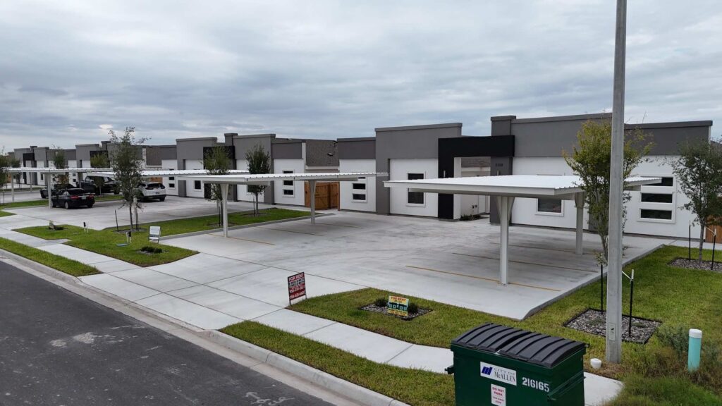 View of multiple fourplexes in the El Dorado Subdivision in Edinburg, Texas