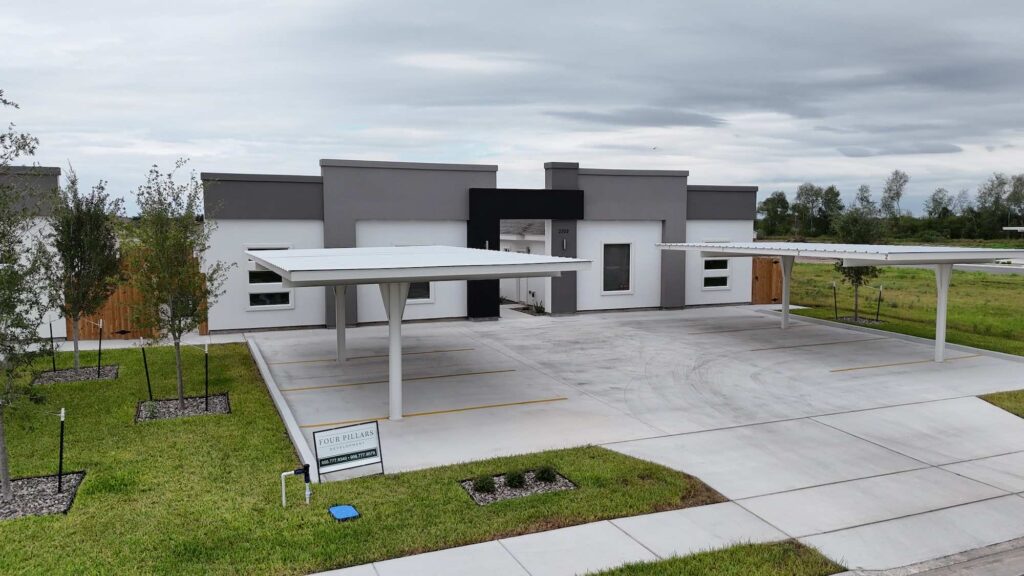 Front view of fourplex in the El Dorado Subdivision in Edinburg, Texas