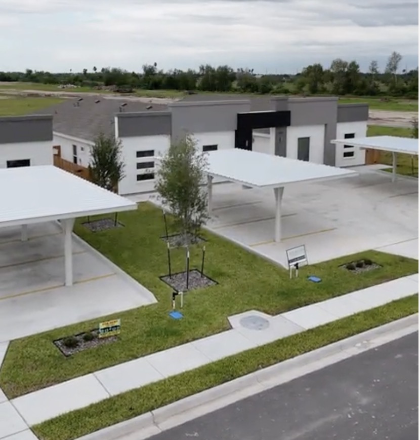 Aerial view of homes in the El Dorado Subdivision in Edinburg, Texas