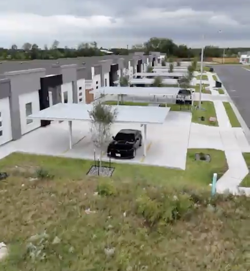 Aerial view of homes in the El Dorado Subdivision in Edinburg, Texas