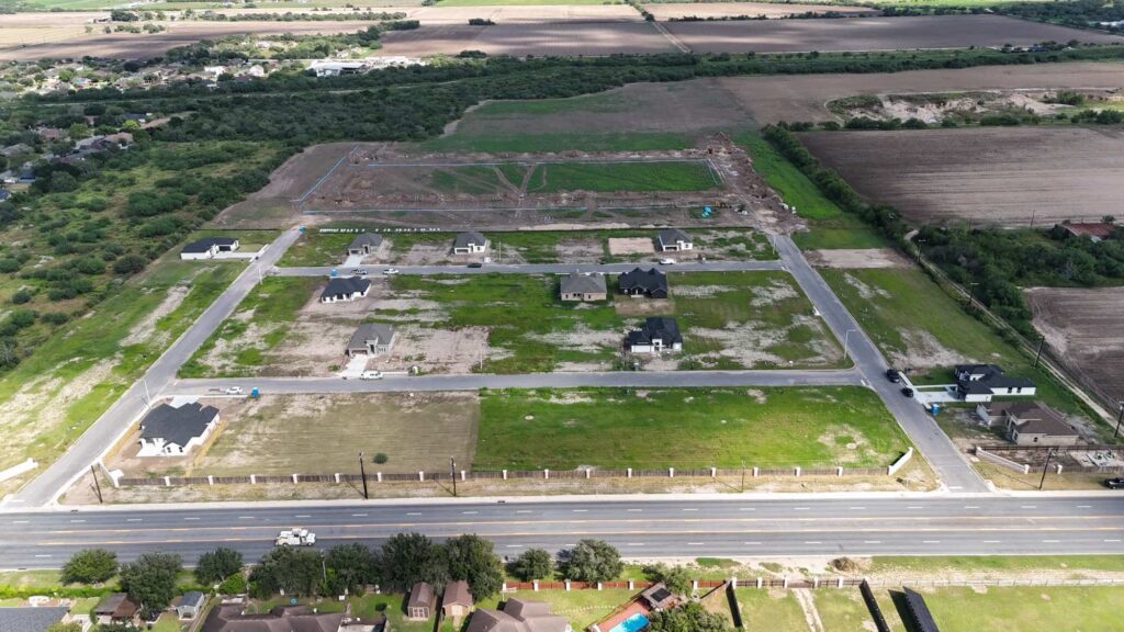 aerial view of homes in Hacienda Olivia in Mercedes, TX