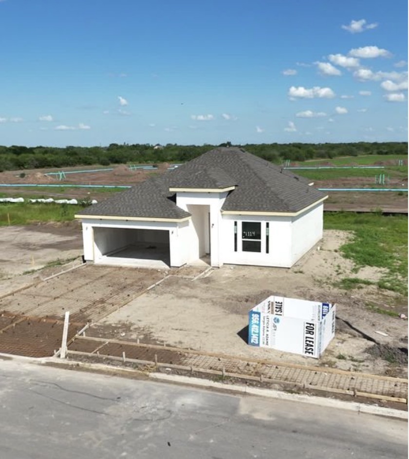 home under construction in Hacienda Olivia in Mercedes, TX
