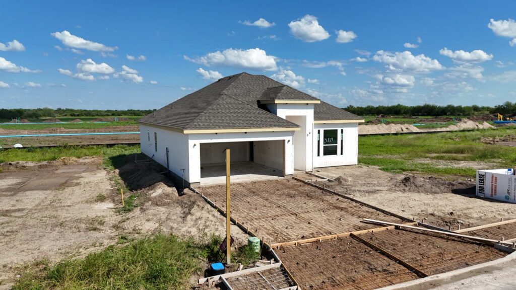 home under construction in Hacienda Olivia in Mercedes, TX