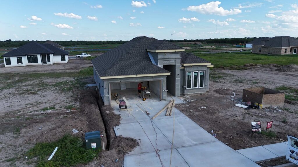 home under construction in Hacienda Olivia in Mercedes, TX