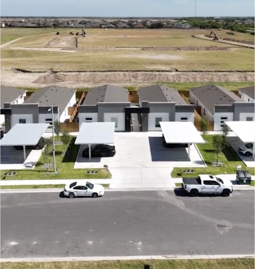 Aerial view of homes in the El Dorado Subdivision in Edinburg, Texas