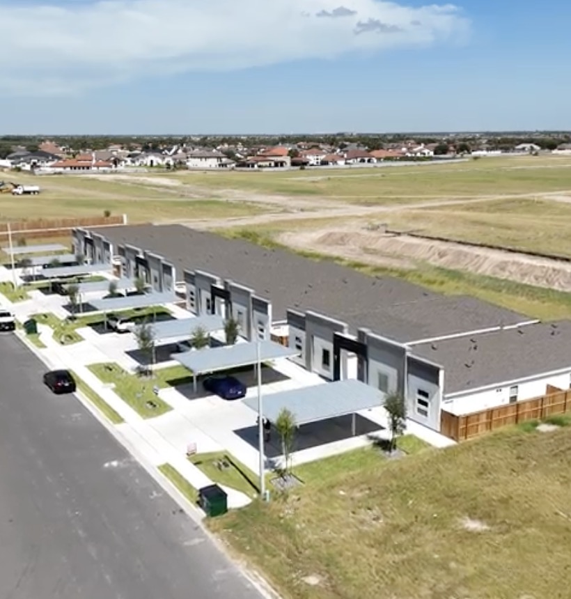 Aerial view of homes in the El Dorado Subdivision in Edinburg, Texas