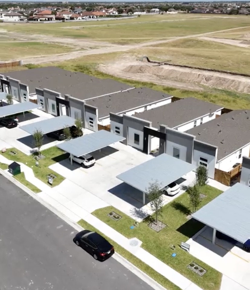 Aerial view of homes in the El Dorado Subdivision in Edinburg, Texas