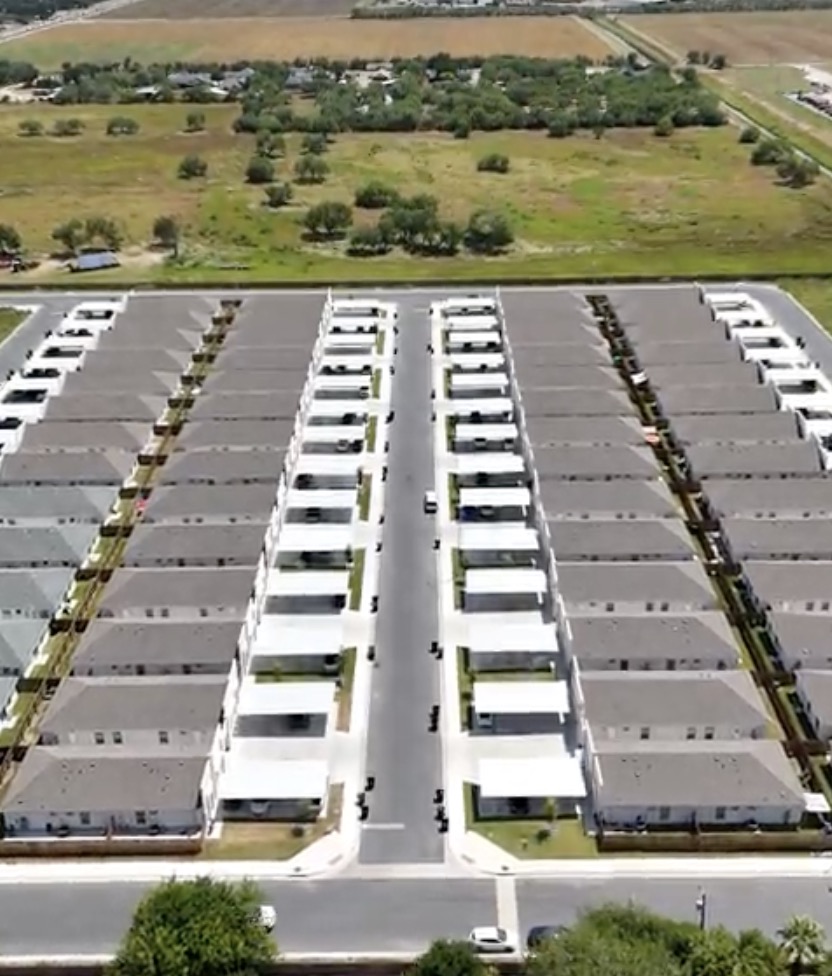 aerial view of homes and roads in verona subdivision, weslaco, tx