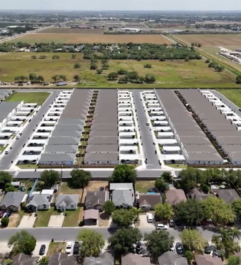 aerial view of homes and land in verona subdivision, weslaco, tx