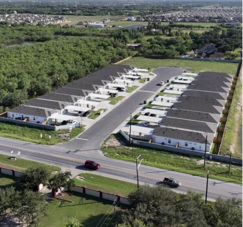 aerial view of fourplexes in vida subdivision edinburg, tx