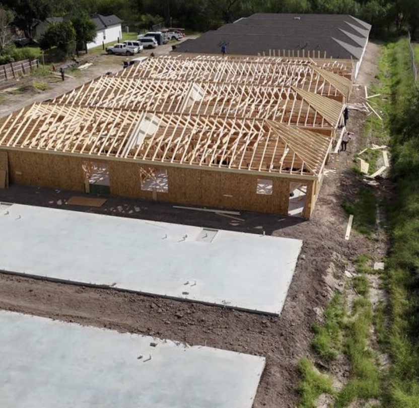 framing of homes in the palmira development in alamo, tx