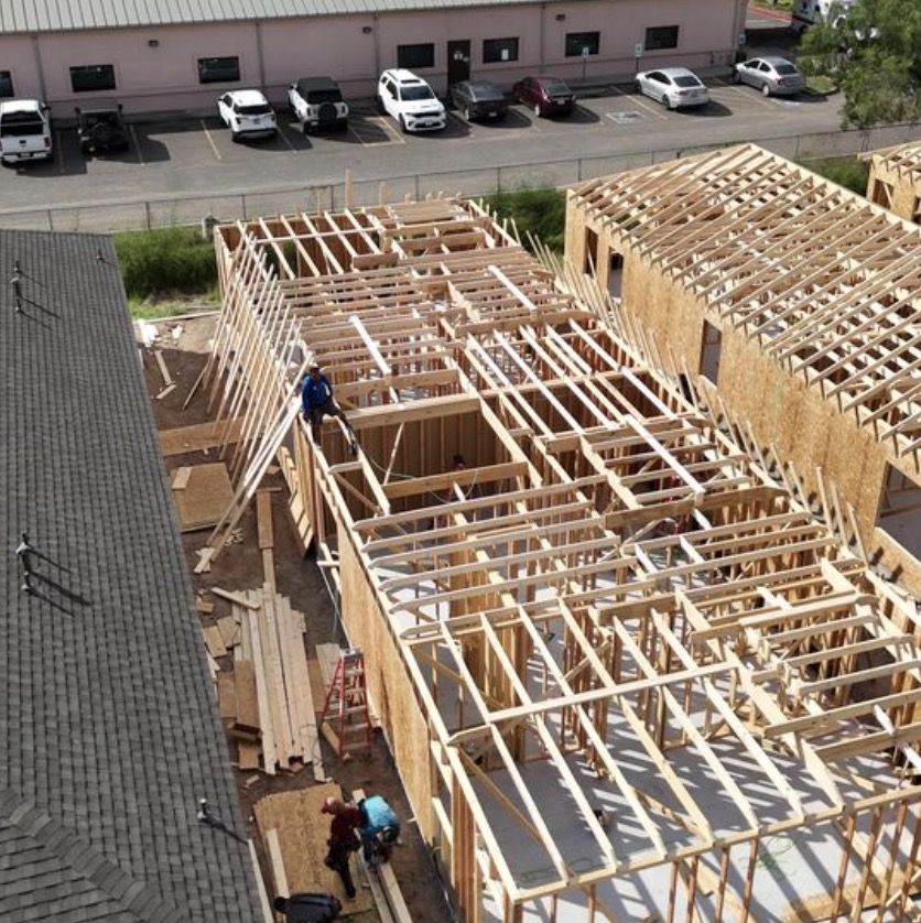 home framing in the palmira development in alamo, tx
