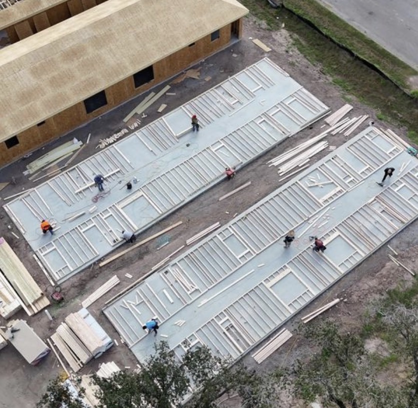 construction work and crews in the palmira development in alamo, tx
