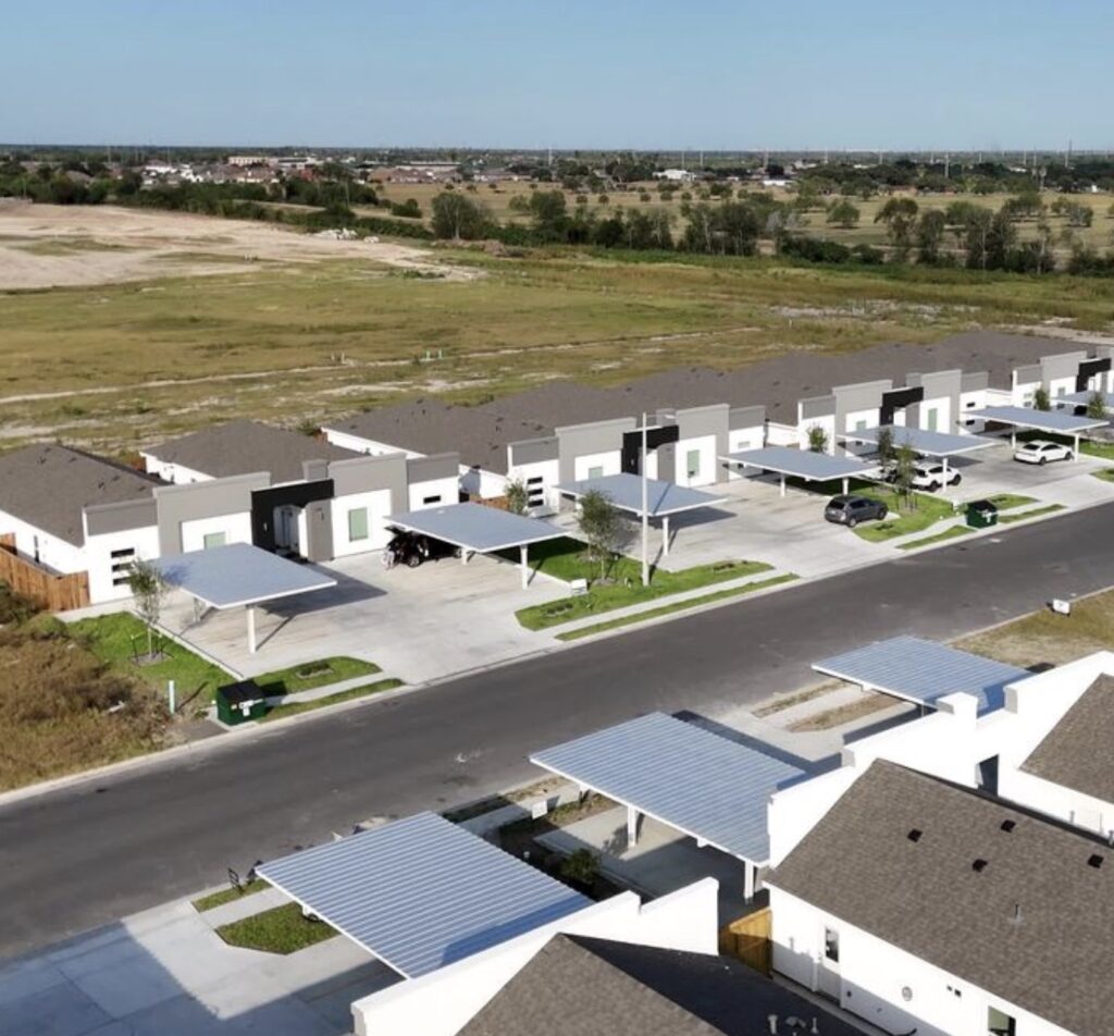 Aerial view of homes in the El Dorado Subdivision in Edinburg, Texas
