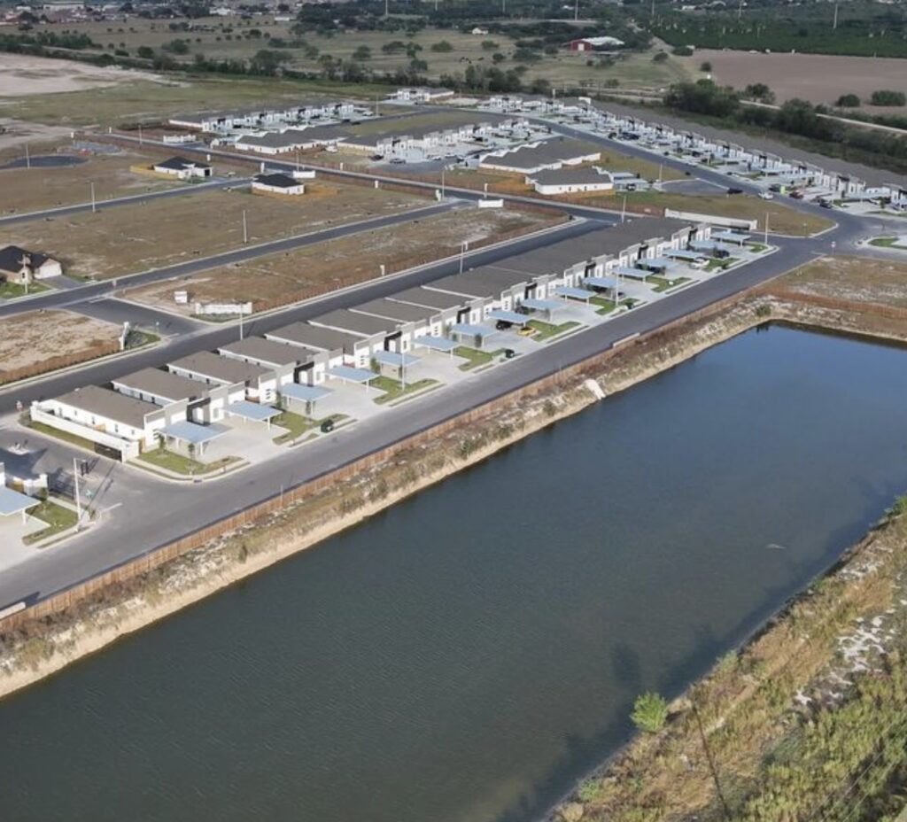 Aerial view of homes in the El Dorado Subdivision in Edinburg, Texas