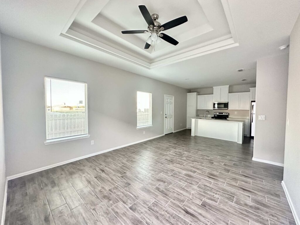 Open floorplan in the Dawson Estates Fourplex in Mercedes Texas