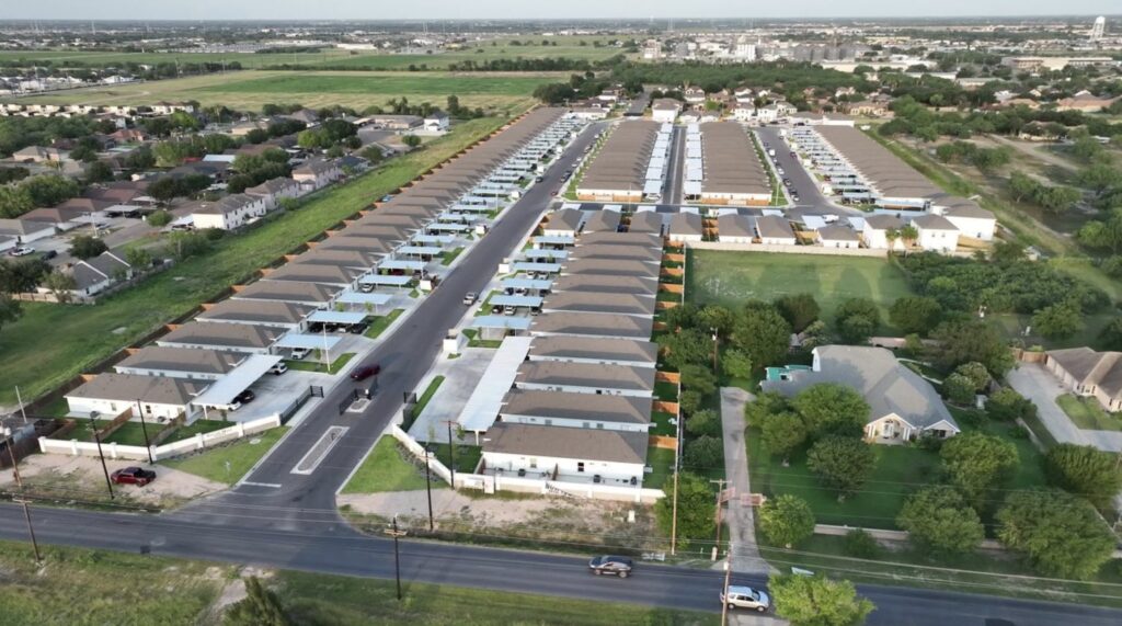 aerial view of homes in sugar mills subdivision in edinbur, near utrgv